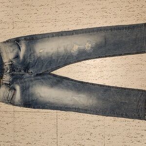 Diesel Industry Straight Leg Distressed Acid Washed Jeans